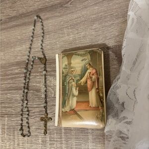ANTIQUE Religious prayer set